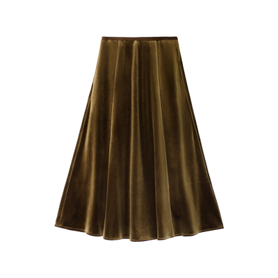 萧娘【风落木】2026秋冬新款醋酸丝绒半身裙气质复古裙子女0034