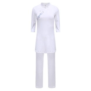 尤佳瑜伽服套装女新款白色气质仙气舞韵宽松瑜珈服居士禅修服女