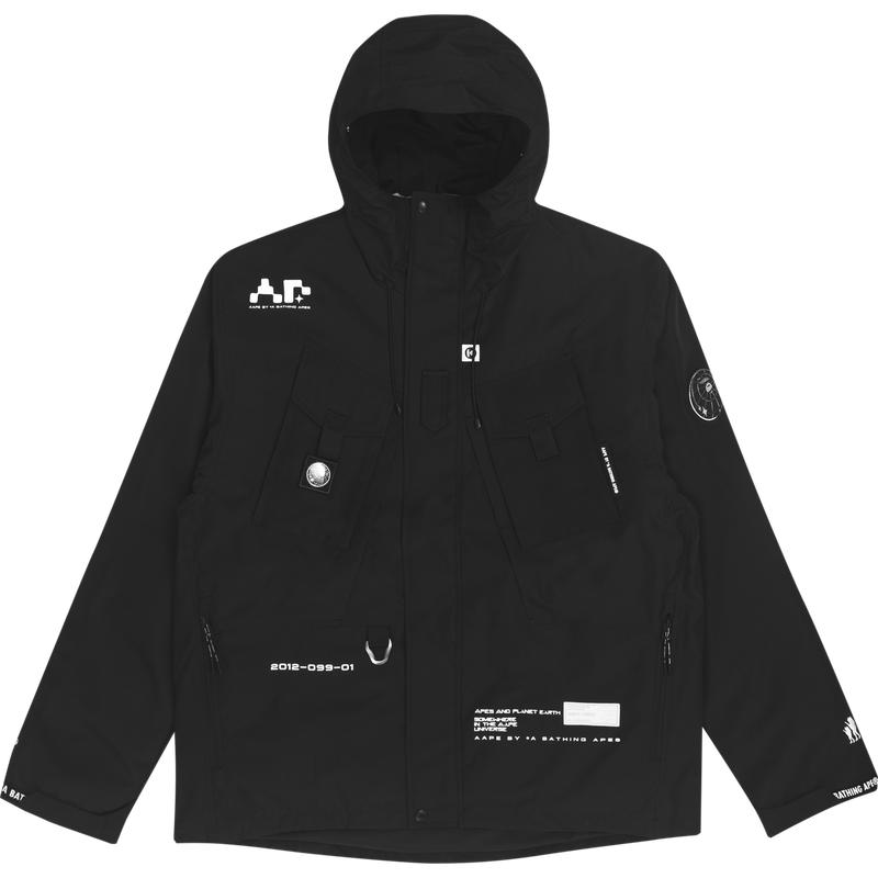 aape旗舰店字母印花连帽羽绒服