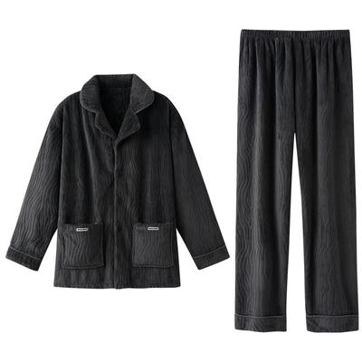 睡衣男士冬季法兰绒家居服