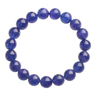 收藏级天然坦桑石手链紫蓝色手串蓝宝石堇青石高档水晶礼物女礼品