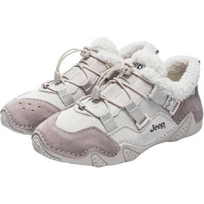 Jeep棉鞋女冬季加绒德训鞋运动鞋