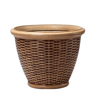 虹越华锦仿藤编花盆多规格花园阳台露台庭院种植塑料有孔种植花盆