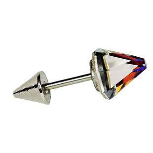 HELIX渐变月光菱形水钻恶魔钉原创0.8耳钉细杆穿刺耳骨钉华子铆钉