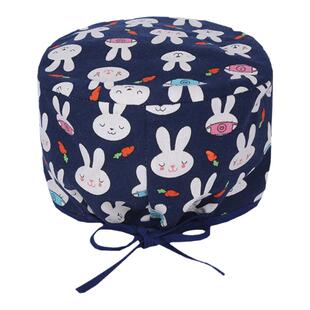 南欧鱼小花帽手术室纯棉护士帽女医生手术帽工作帽长发大头围专用