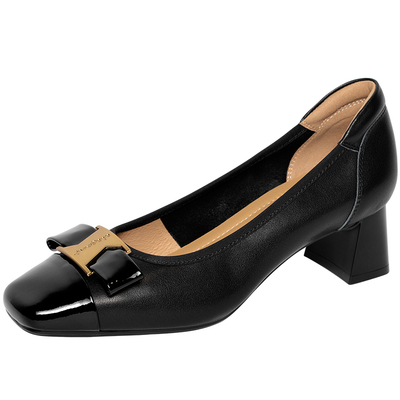 REEMOOR2025春新款方头浅口单鞋