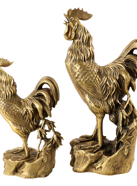 黄铜金鸡报晓生日礼品招财开业