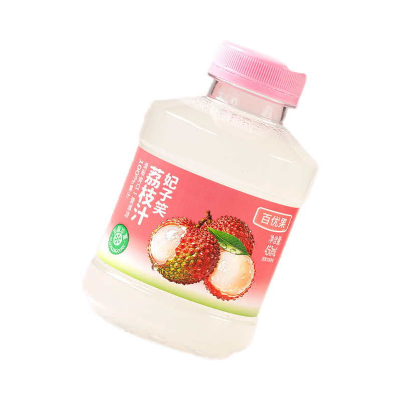 【6月新品】百优果麒麟西瓜汁100%原果汁450ml*6瓶荔枝汁果汁饮料