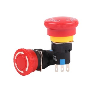16mm急停按钮开关LA16Y-11ZS蘑菇头圆形大头紧急自锁停止电源开关