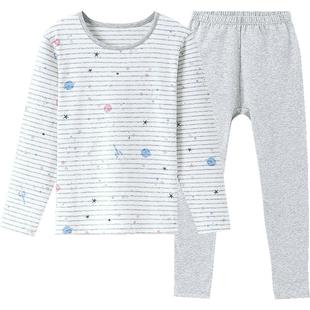 英博伦秋季女大童内衣套装莱卡棉儿童秋衣秋裤青少年学生薄款睡衣