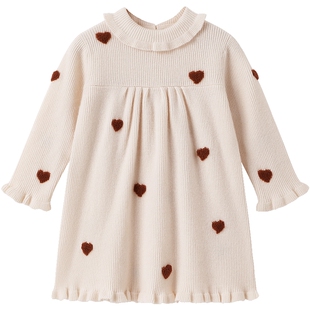 【高定系列】英氏儿童高定羊毛裙女童长袖连衣裙秋冬裙子春季