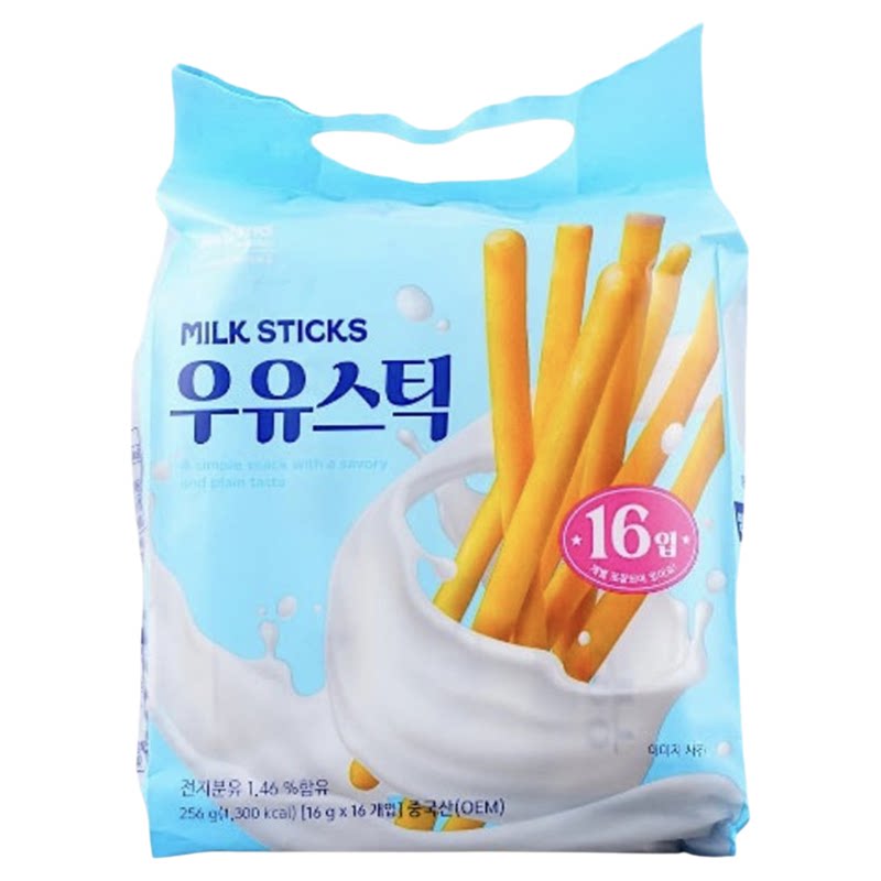 韩国直邮牛奶饼干条16袋独立装
