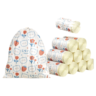 432只垃圾袋家用手提式抽绳款加厚大号实惠装厨房自动收口塑料袋