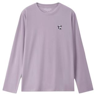 佐丹奴T恤女装纯棉提钱退休主题刺绣圆领针织长袖T恤 05395784