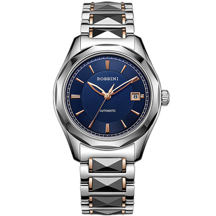 新款罗西尼自动机械表情侣手表女士6443商务男钨钢表日历防水6444