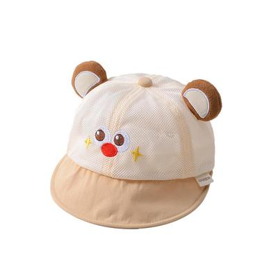 婴儿帽子夏季薄款可爱小熊遮阳帽