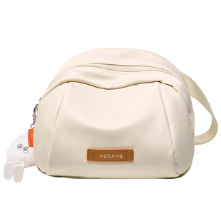 奥康胸包2026新款包包女式腰包大容量单肩包女款帆布包高级斜挎包