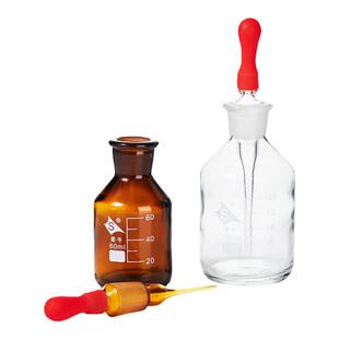 蜀牛玻璃白滴瓶透明棕色滴瓶实验室红胶头滴定瓶30ml60ml125ml