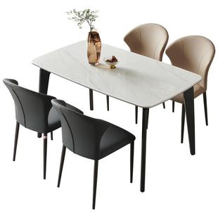 全友家居意式轻奢2025新款小户型微晶石餐桌客厅家用饭桌椅子组合