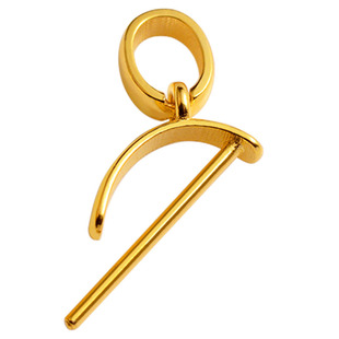 纯18k金扣头瓜子扣加厚版斜孔吊坠白金黄金翡翠佛公观音玉器配件