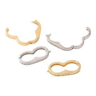 高保18K包金微镶8字可打开双排间隔扣手工diy珍珠手链项链花生扣