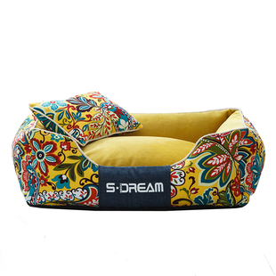 主子家 狗窝猫窝风可拆洗冬季保暖小型犬泰迪狗床垫子帆布宠物窝