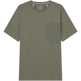 NAUTICA/诺帝卡黑帆男装夏季抗菌水溶纱短袖T恤TB4216