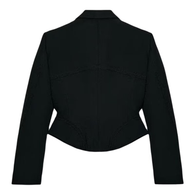 轻奢高级感缉线短款小西装外套