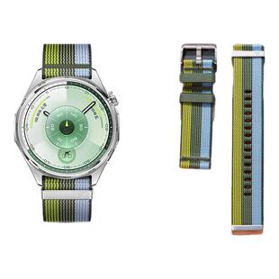适用华为GT6手表带watchgt5尼龙跃动绿茵GT4智能腕表watch5律动银4pro氟橡胶男42/46mm非官方同款buds配件