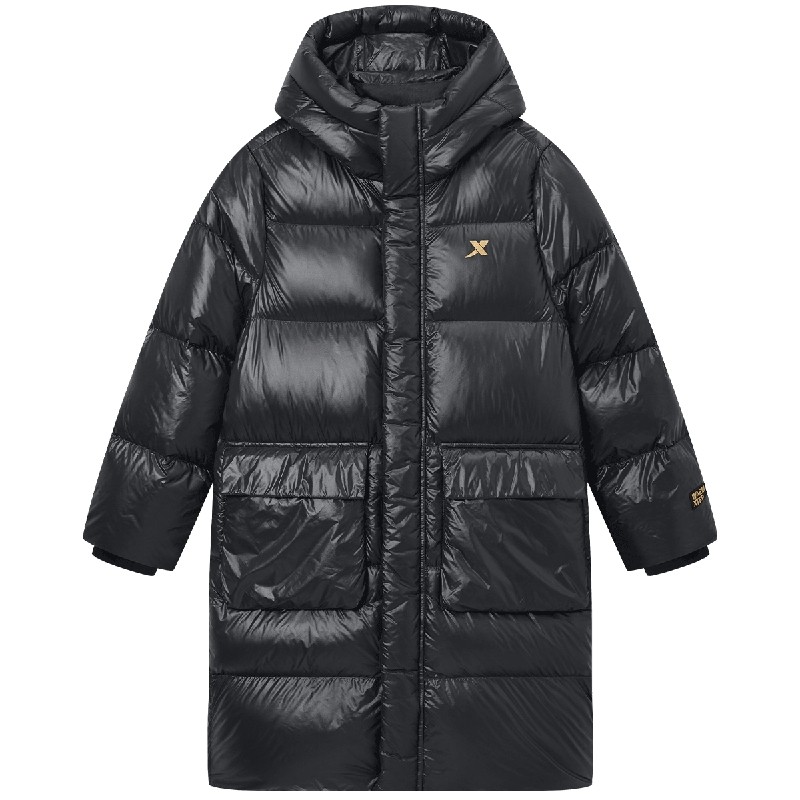 特步童装儿童亮面保暖羽绒服男童中长款加厚外套2025秋冬新款冬装