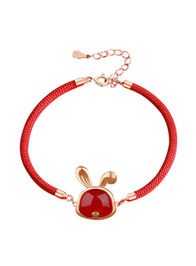 属兔红绳手链925银女款