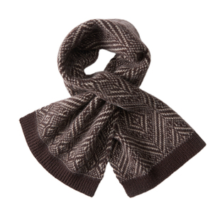 玖慕100%山羊绒围巾男秋冬保暖波西米亚针织提花围脖男生生日礼物