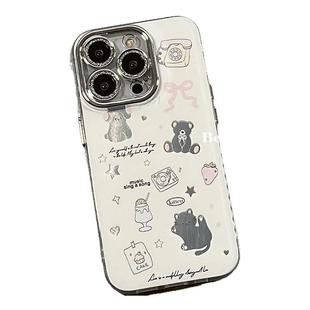 适用苹果16手机壳17air/iPhone15Promax女14蝴蝶结13小狗12Pro新款11奢华Xs带手链8Plus保护套6s二代7p高级感