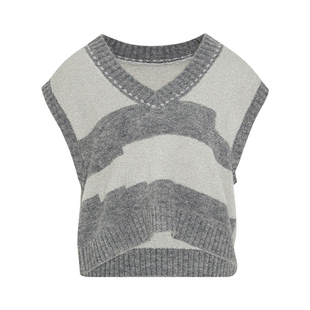 傲丝度无袖针织衫坎肩女2025冬季新款V领毛衣背心马甲叠穿上衣