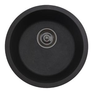 法派斯厨房石英石水槽吧台圆形岛台花岗岩洗菜盆小单槽台下盆46黑