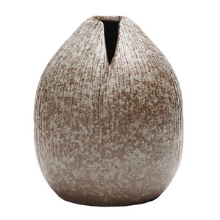 粗陶创意手工桌面摆件陶瓷小花器家居复古水培花瓶禅意日式干花插