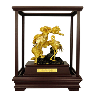 足金松鹤60岁老人生日礼物爷爷父亲70岁六十八十大寿实用长辈祝寿