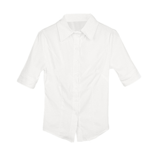 性感御姐轻熟风衬衣女夏职业高端套装气质女神范上白下黑包臀裙子