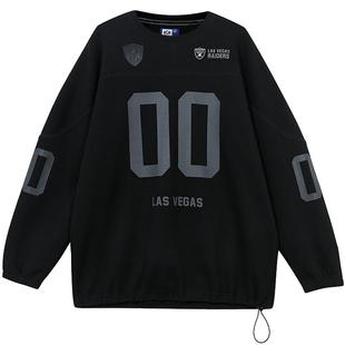 SEASON HIGH秋冬新款宽松落肩圆领字母刺绣胶印休闲长袖卫衣男装