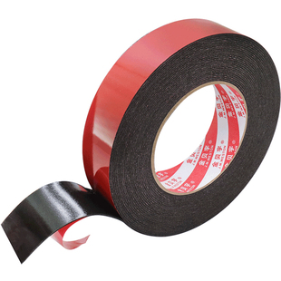 强力PE黑色海绵双面胶带泡棉泡沫双面胶高粘度防水广告板铭牌铝合金门窗车用KT板粘贴相框墙面固定1-2-3mm厚