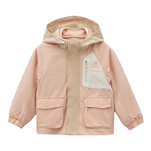 adidas阿迪达斯三合一机能风外套保暖内胆小童梭织连帽夹克KW1213