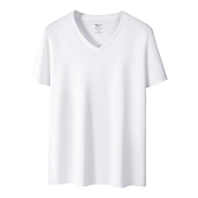 2件装七匹狼V领纯棉短袖不易变形