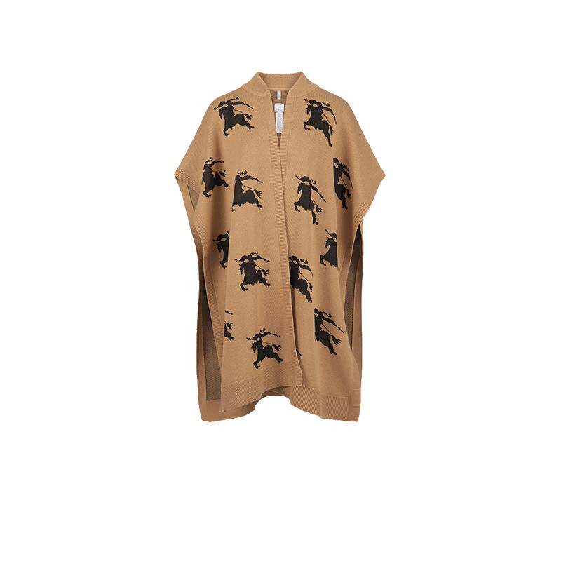 BURBERRY秋冬款混纺披肩驼色女士