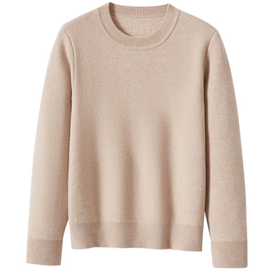 恒源祥羊毛衫女圆领毛衣加绒加厚