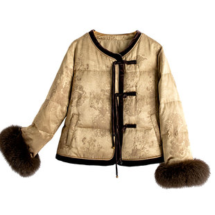 新中式贵气超好看的提花国风羽绒服外套女装冬季2025新款高端洋气