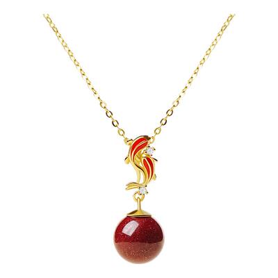 宫里上新马年本命年辰砂纯银项链