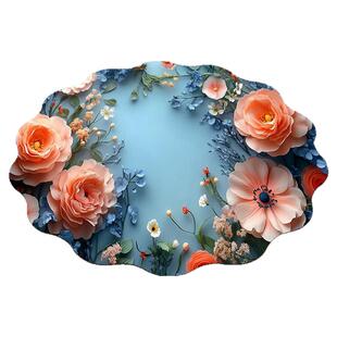 加厚花边圆形硅藻泥浴室入户门地垫吸水速干防滑脚垫客厅卧室地毯