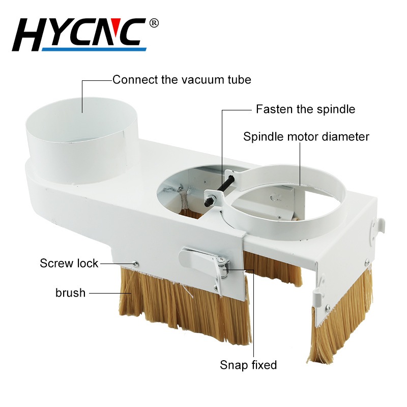 雕刻机吸尘器集尘刷跨境货源65mm-100mm推拉木工罩尘排螺丝可拆卸