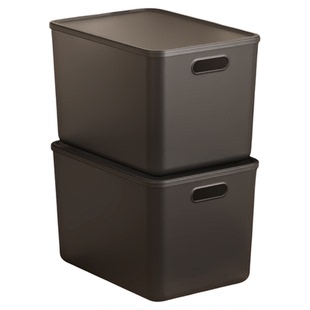 收纳盒桌面整理客厅零食玩具置物篮厨房杂物筐长方形带盖储物箱子