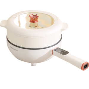 荣事达电炒菜炒锅一体式长手柄炖煮带蒸笼多功能的304不锈钢电锅L